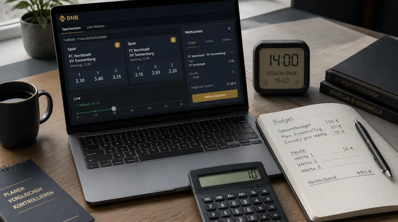Sportwetten-Oberfläche mit Einzelwette, Kombiwette, Livequoten und separatem Auszahlungsbereich